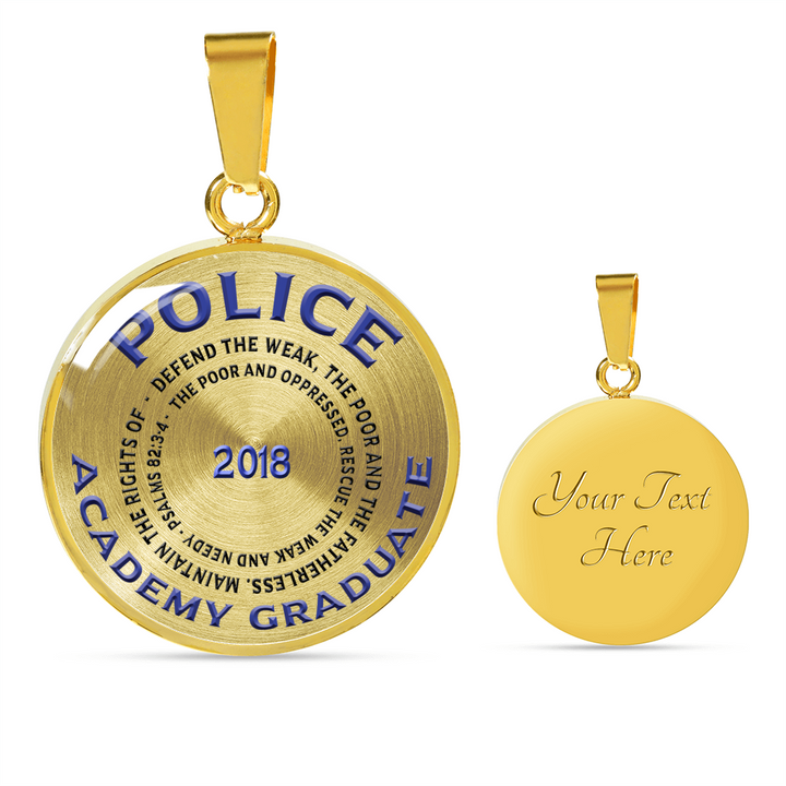 Police Academy Graduate 2018 Psalms 82:3-4 Gifts Graduation gifts for Her Pendant and Bracelet