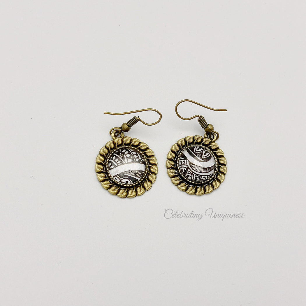 Bronze Dangle Earrings, Unique and Elegant - MeCelebratingU