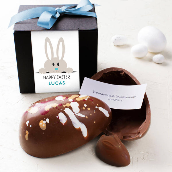 Easter Bunny Chocolate Egg with Surprise Message