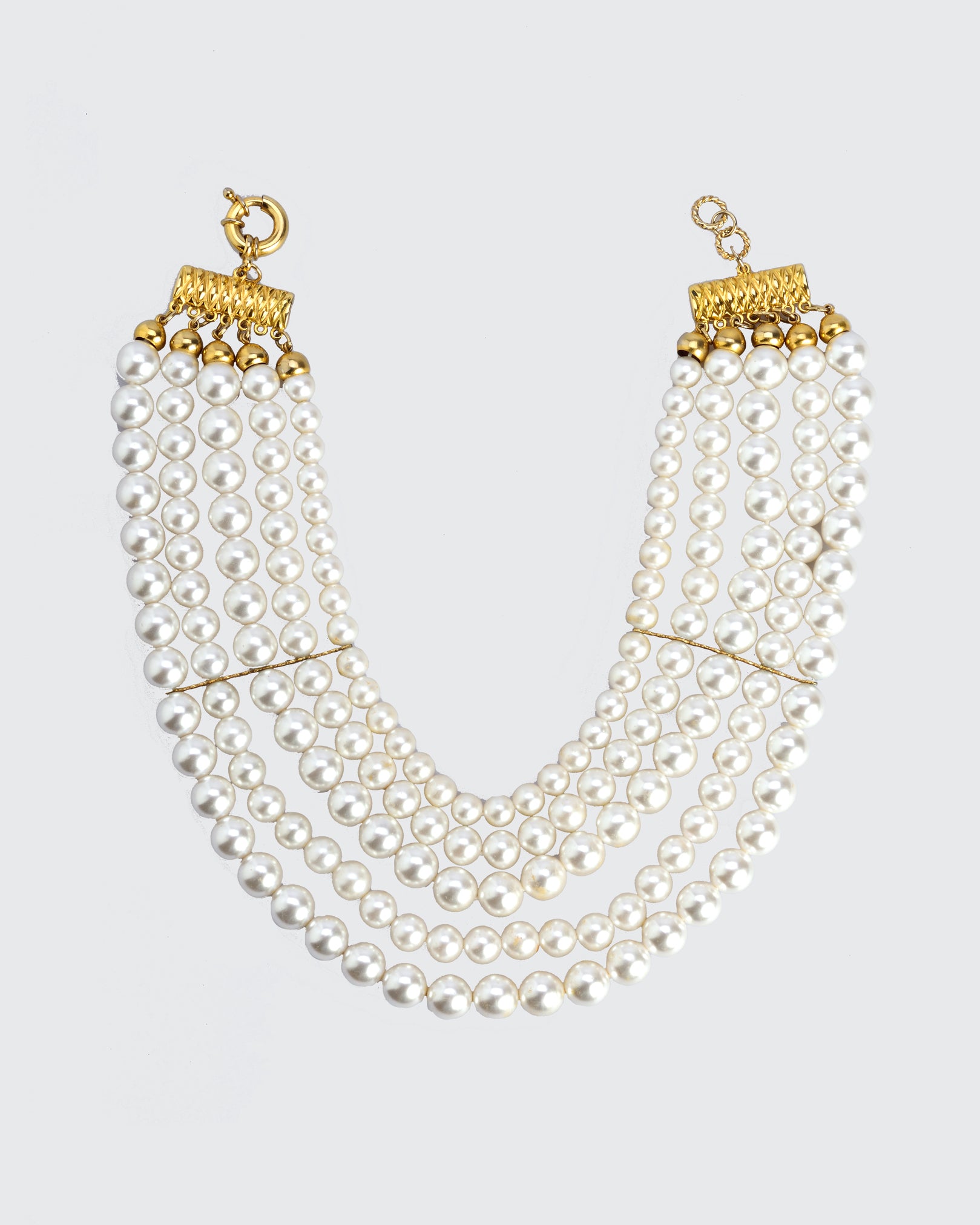 Silver Pearls Circular Necklace