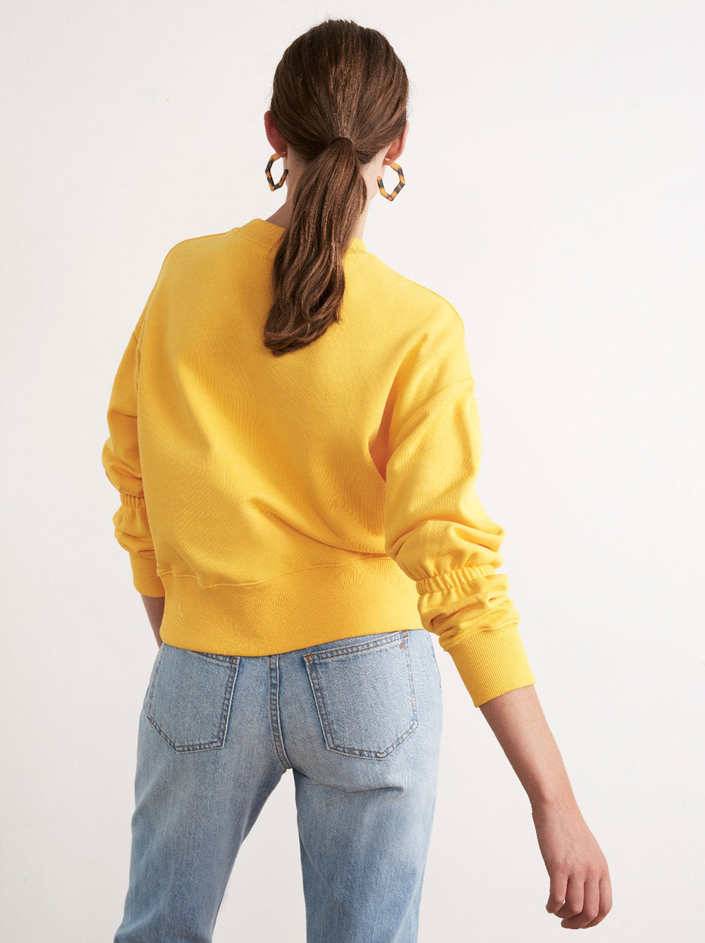 Roman Yellow Cotton Elasticated Sweatshirt by KITRI Studio