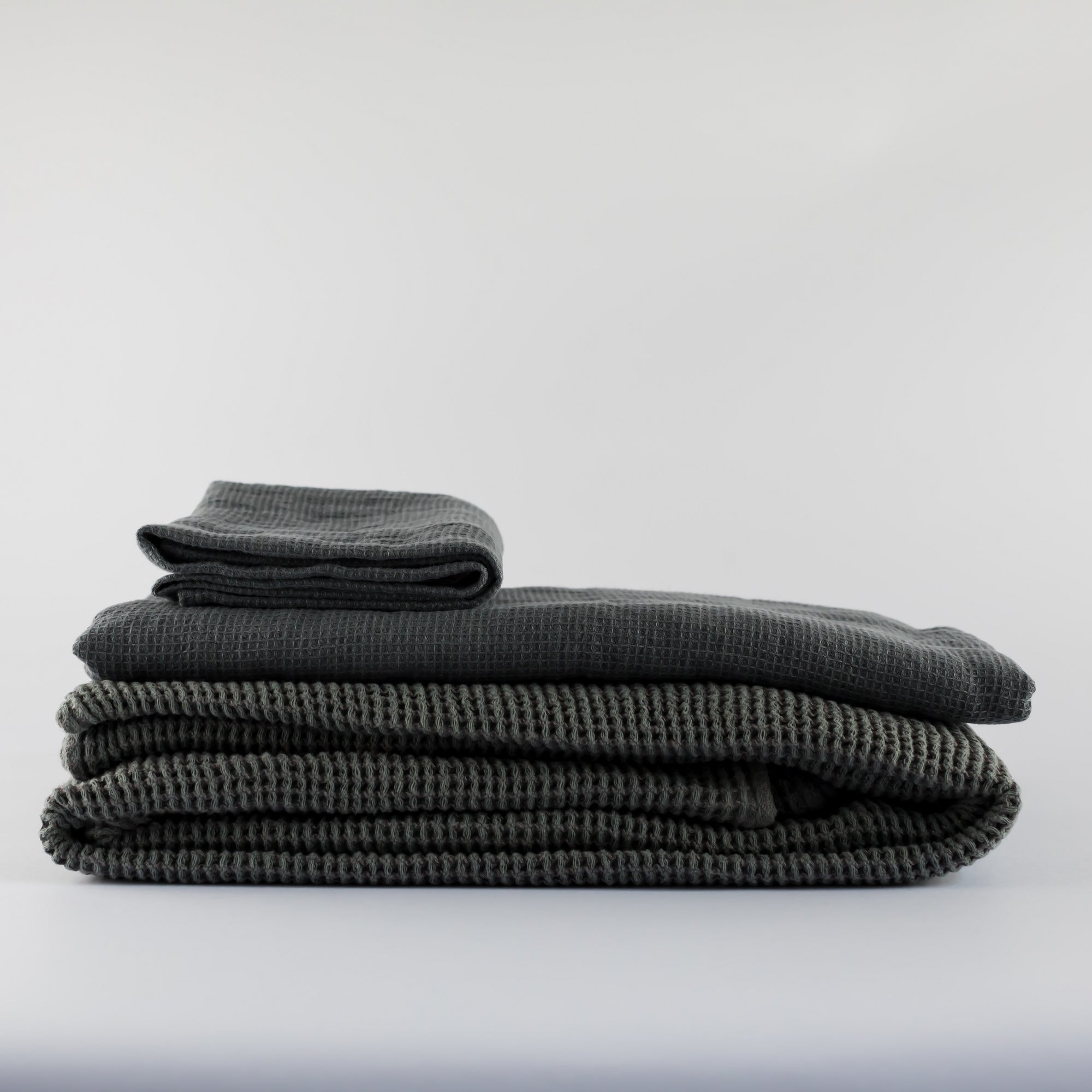 Waffle Hand Towel- Real Grey