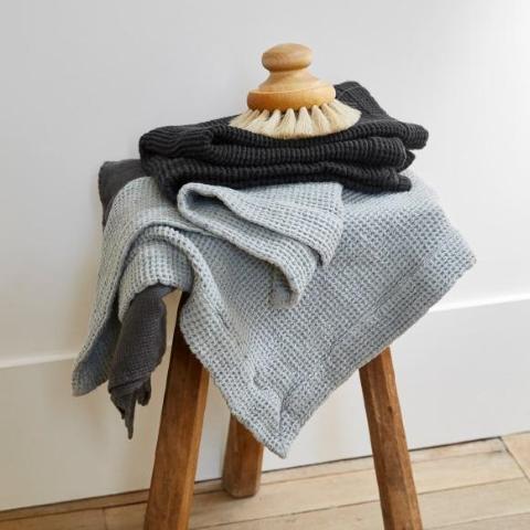 Waffle Hand Towel- Real Grey