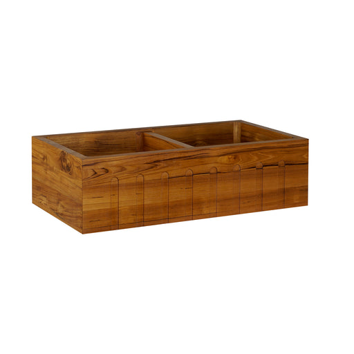 Biscay 36" Fluted Double Bowl Teak Kitchen Sink