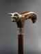 Wild Cat Gentleman Wooden Cane Walking Stick Bronze casted - GC-Artis Walking Sticks Canes