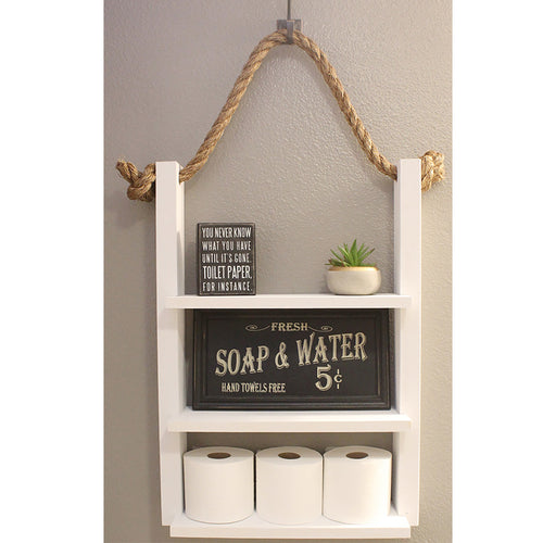 Hanging Farmhouse Bathroom Storage Shelf
