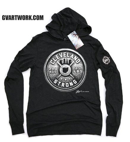 Cleveland Strong Weight Long Sleeve Hooded T shirt