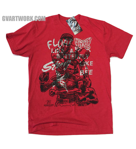 Muhammad Ali Limited Edition Etch T shirt Red/Silver