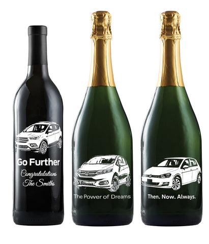 Custom Etched Wine Gift for Car Buyers