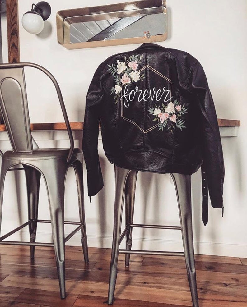 hand painted leather jacket