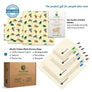 Organic Cotton Produce Bags (7pcs) PLUS Beeswax Food Wraps Pack (3pcs)
