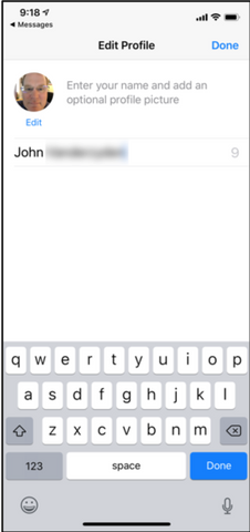 Setting up whatsapp profile with name on iOS