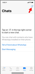 Creating a first message on Whatsapp on iOS and Android