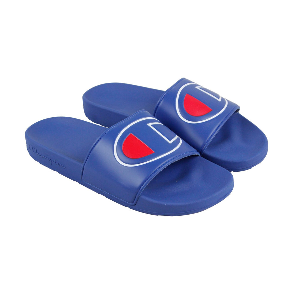 Champion Ipo Mens Blue Synthetic Slides Slip On Sandals Shoes