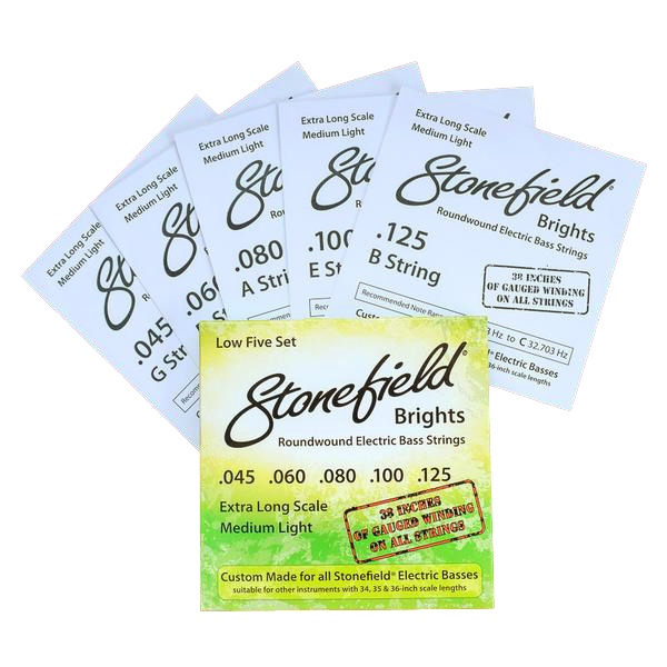 Stonefield Bass Guitar Stonefield Brights Bass String Set Low 5 Set