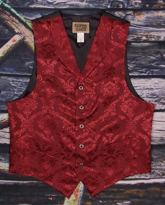 Men's Old West Fancy Burgundy Vest-CM755 XL ONLY! - Blanche's Place
