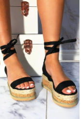 Black Flatform Sandal