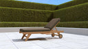 Teak Sun Lounger With Wheels (Cocoa Cushion) - Chic Teak®