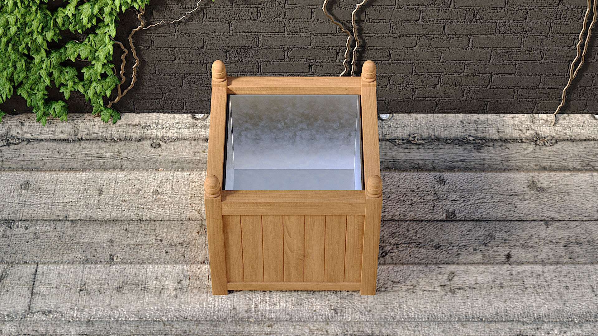 Galvanised Large Garden Planter 75 x 75cm - Chic Teak® | Luxury Teak Furniture