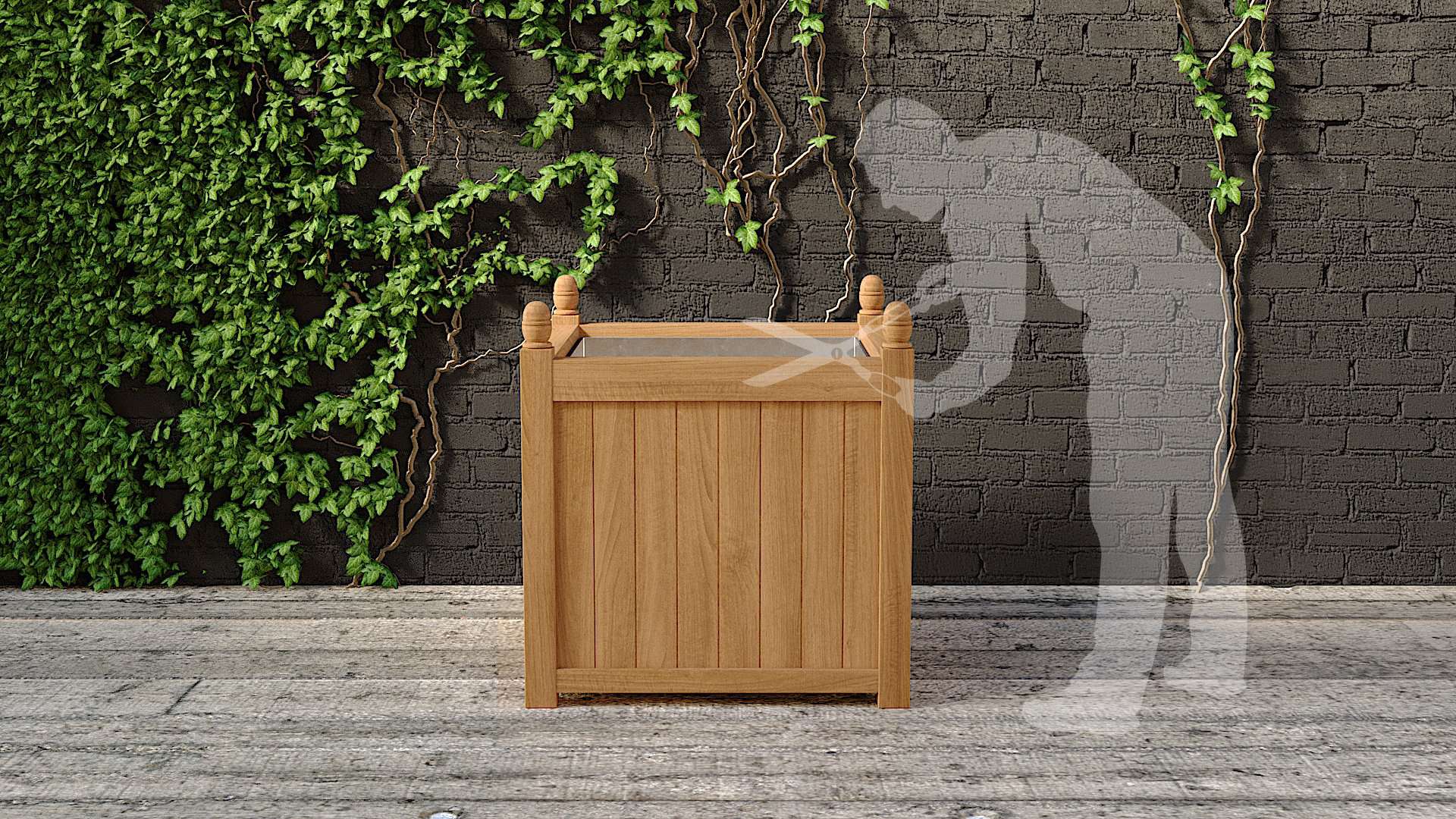 Galvanised Teak Extra Large Planter 85 x 85cm - Chic Teak® | Luxury Teak Furniture