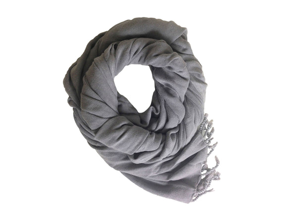 Lalay Ash Grey Handwoven Stone Washed Scarf