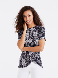 Twist Front Tee Color Graphic Ink
