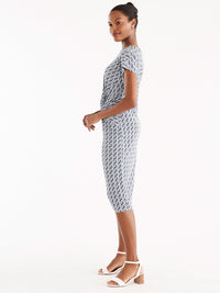 Twist Knot Dress Color Blue Moonstone Combo