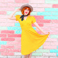 Megan Dress in Sunshine Dot by Karina Dresses
