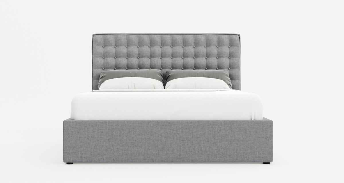 Milan Gas Lift Storage Bed Frame (Grey Fabric)