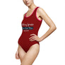 Red "Military Spouse I got this" Women's Classic One-Piece Swimsuit
