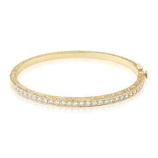 penny preville 18k yellow gold diamond bangle bracelet