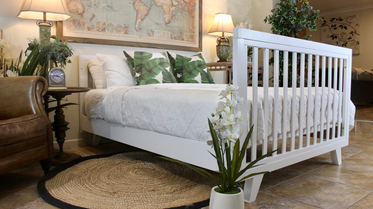 Expecting Again Package White - Chelsea Cot & Double Bed - Two pieces of furniture assembled at the SAME TIME.