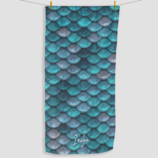 Mermaid Scale Personalised Beach Towel