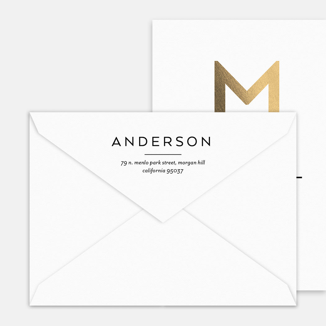 Main Monogram Birth Announcements – Printed Return Address