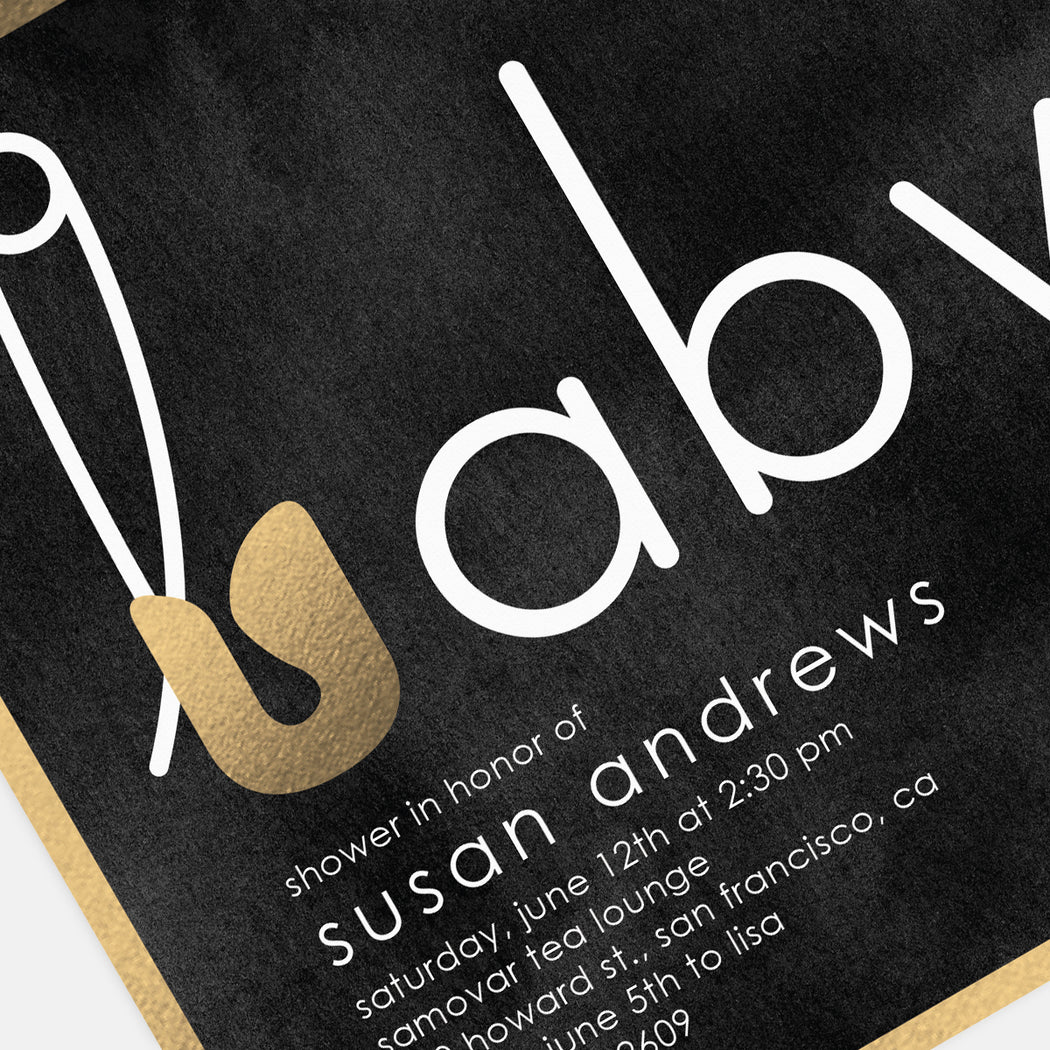 Pin It Baby Shower Invitations – Detail View