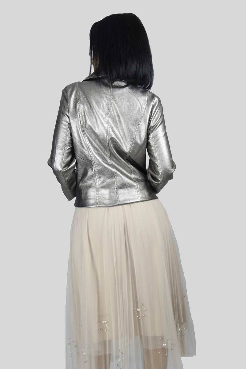 jupe plissée tulle beige