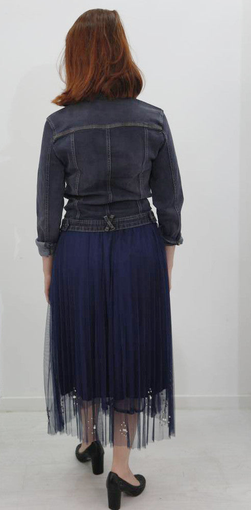 Jupe Plissée Tulle Navy