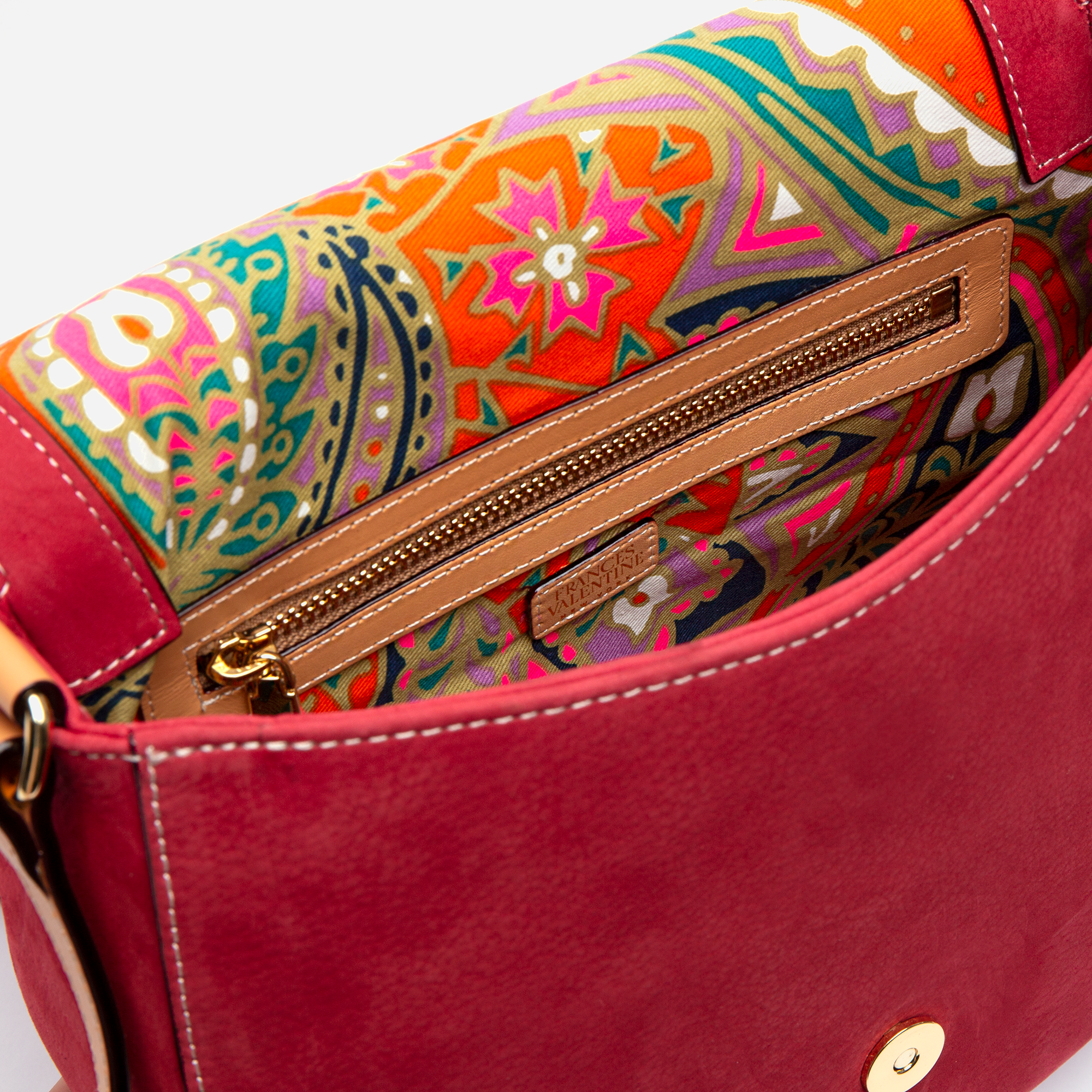 Ellen Satchel Tumbled Nubuck Red