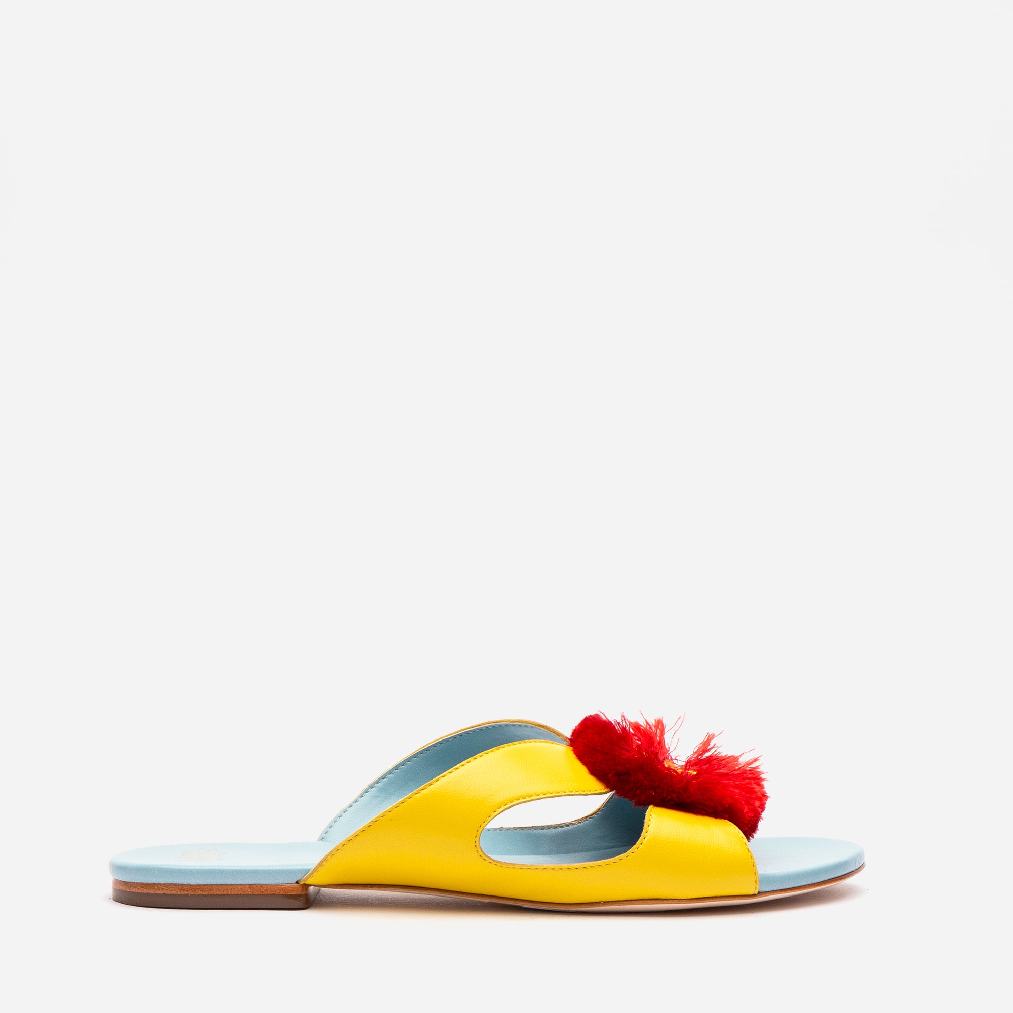 Meredith Slide Fringe Flowers Yellow