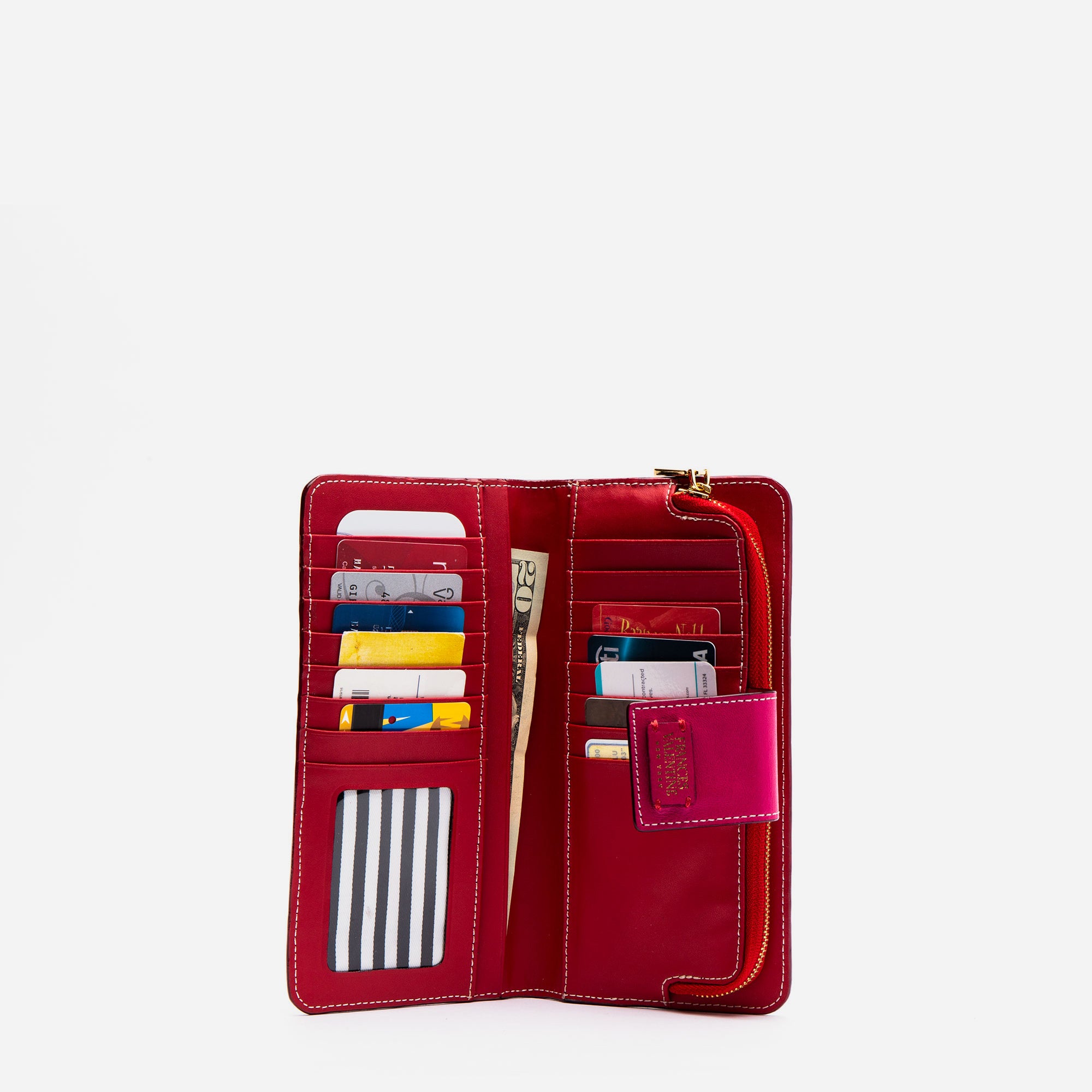 Jefferson Slim Wallet Pink Red