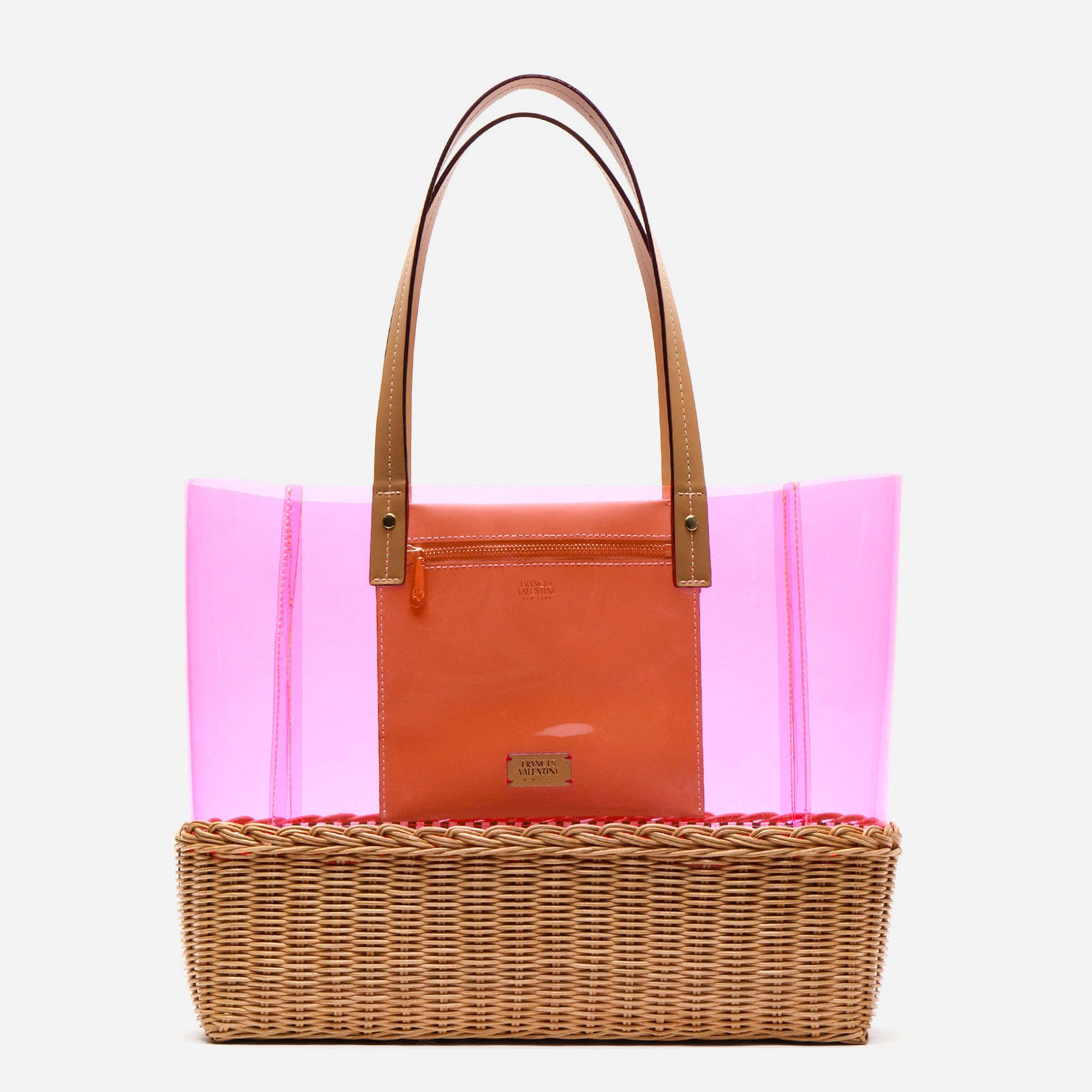 Large Margaret PVC Wicker Pink Tote