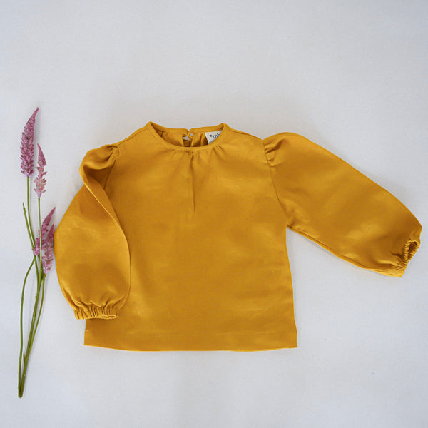 The Long Sleeve Hattie Blouse - Mustard