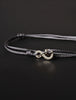 Infinity Bracelet - Gray cord men's bracelet with silver clasp