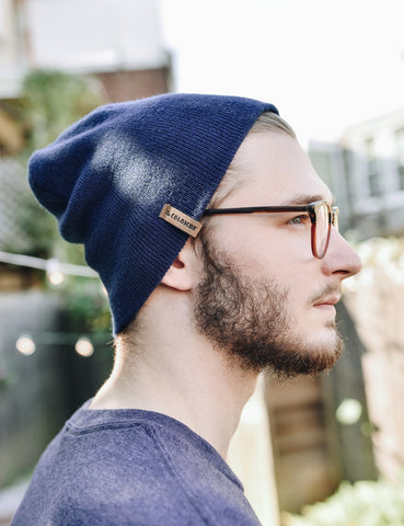 Image of someone wearing a La Colombe Beanie.