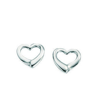 Sterling Silver - Heart Studs - Silver Studs - Silverado