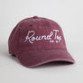 Maroon and White "Round Top Pop 90" Dad Hat