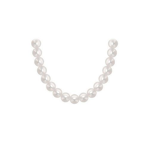 Akoya Cultured Pearl Necklace : 14K White Gold 7 MM