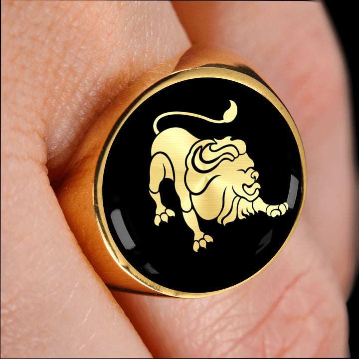 Astrological Signet Ring for Men - Leo
