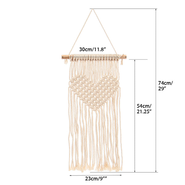 Bohemian Style Handmade Knitted Heart Wall Hanging Tapestry