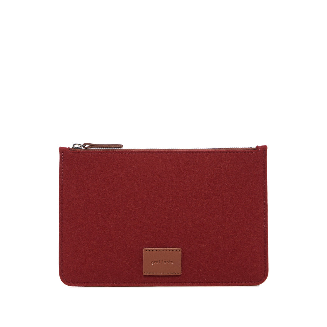 Felt Flat Pouch Rosewood Felt 1